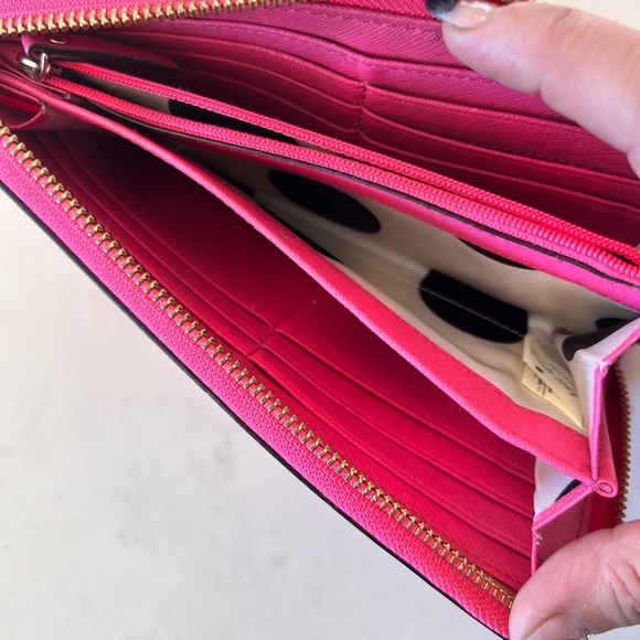 Kate Spade ♠️ Pink leather large wallet zip card holder - Picture 4 of 4